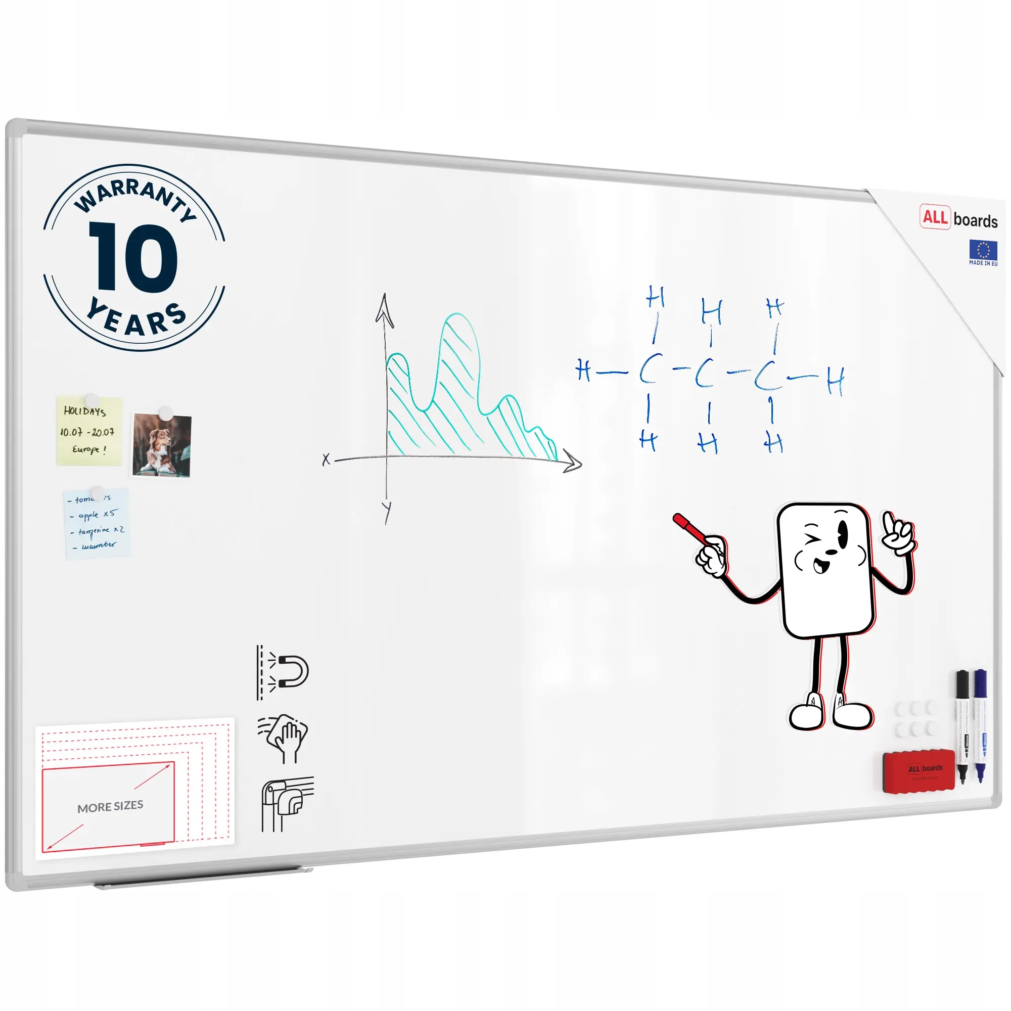 Tablica magnetyczna biała 170x100 cm rama aluminiowa Premium Expo
