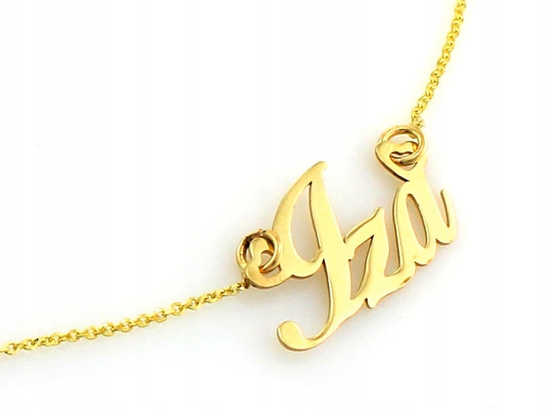 Náhrdelník ze zlata 585 s jménem Iza jako dárek r44 plech jméno dárek