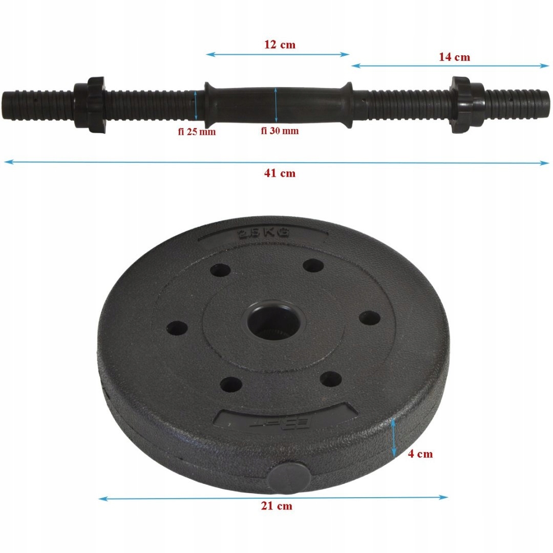 Hantla kompozytowa 11kg (10+1) Eb fit Długość całkowita 40 cm