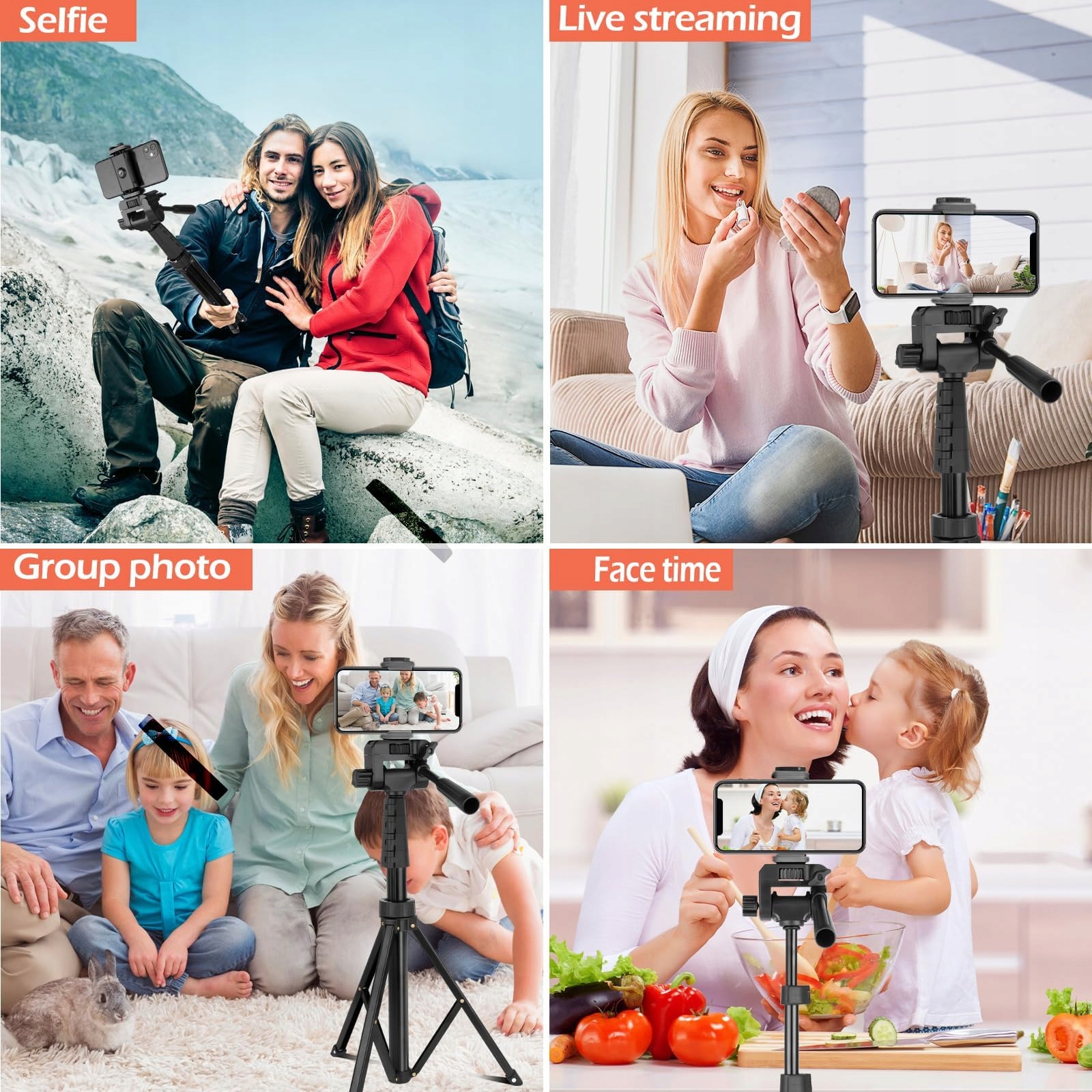 AUREDAY Statyw 170 cm Selfie Stick Z Pilotem Do Telefonu i Kamery — miniatura 7