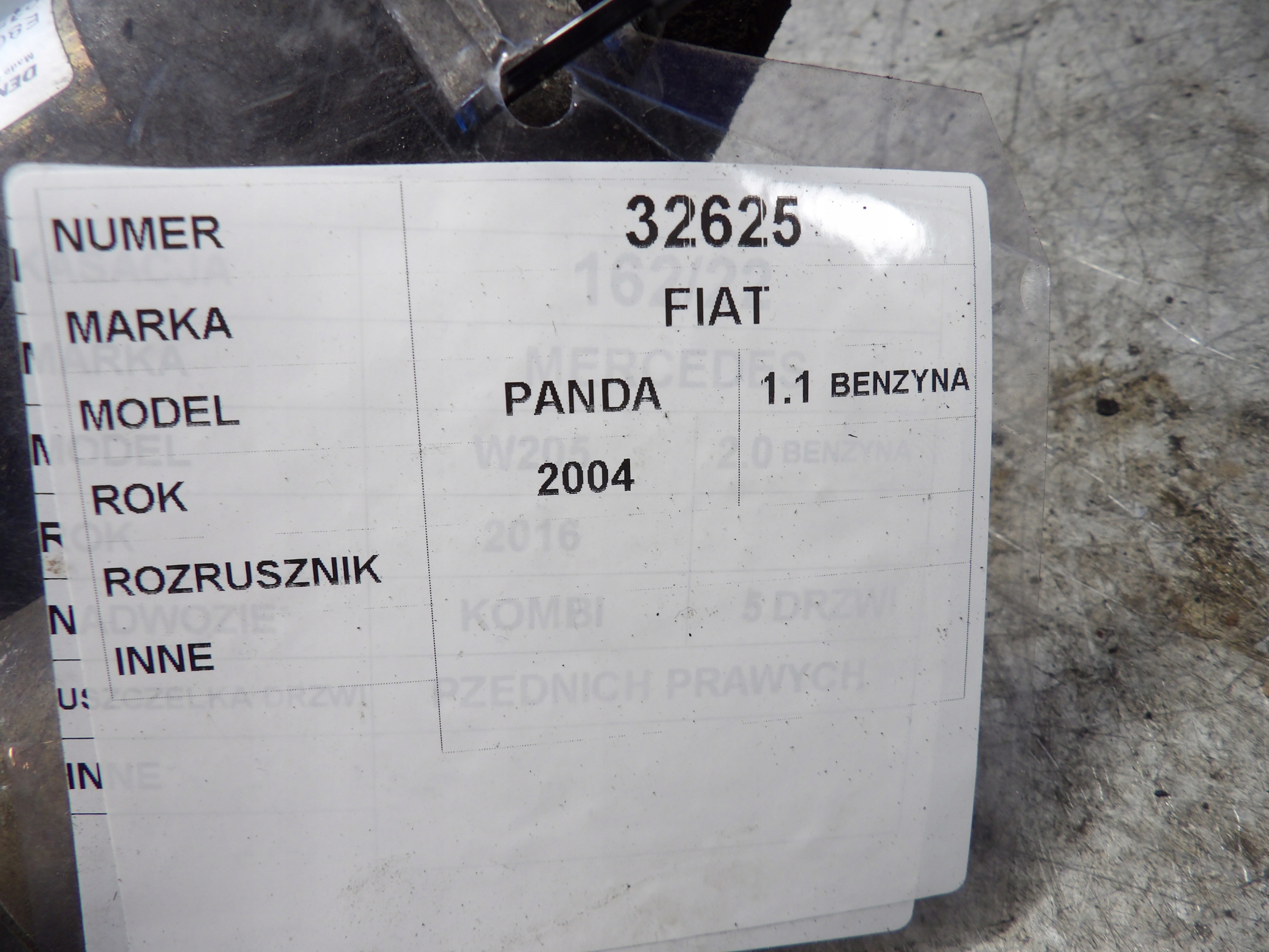 Fiat Panda II starter 63101021 C132 E80F