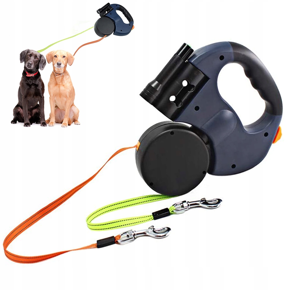 Levně 3M Automatické Dvojité Vodítko Pro 2 Psy, Ergonomické, Pohodlné