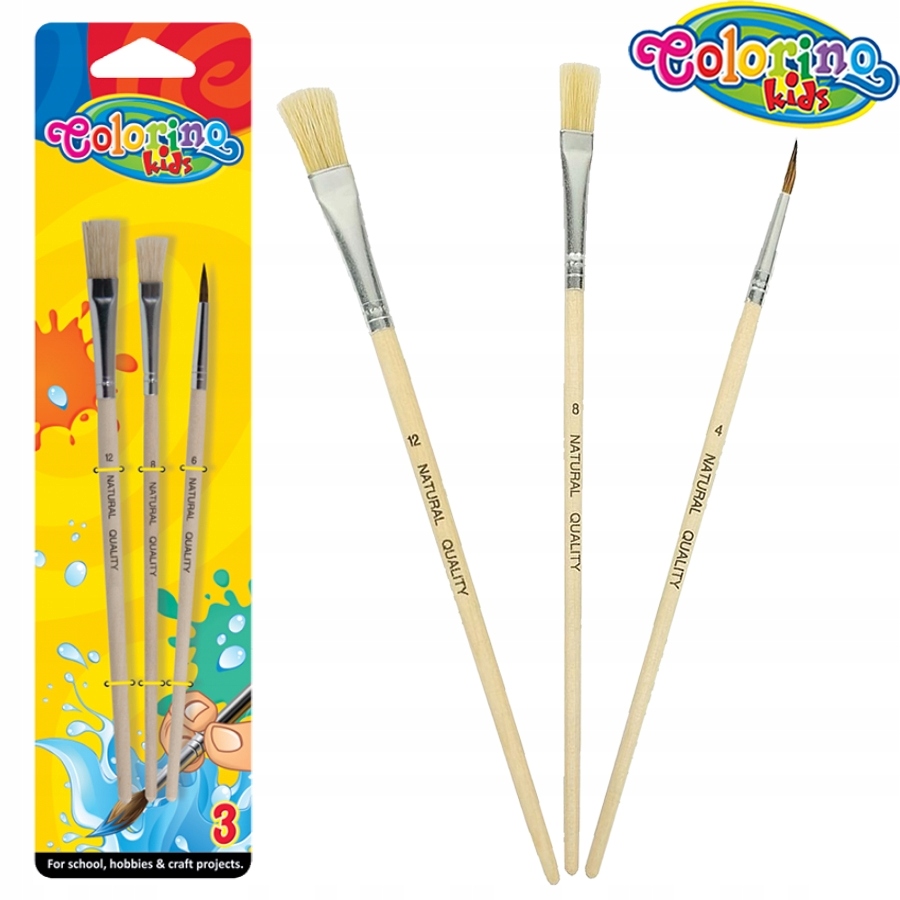 

Pędzelki szkolne Colorino Kids, 3 sztuki (13741PT