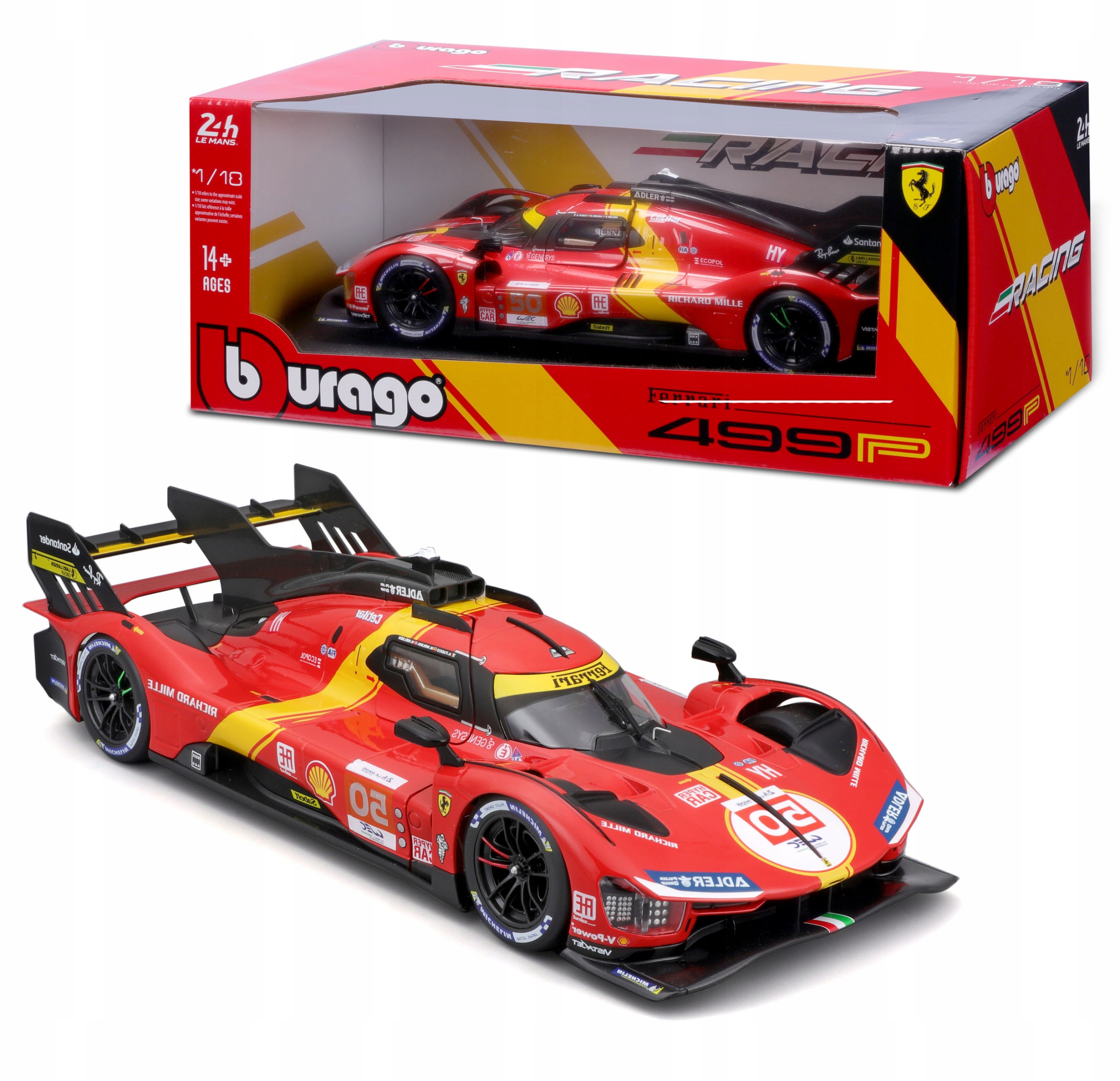 Ferrari 499P #50 Lmh Fia Le Mans Hypercar 2023 1:18 Bburago 18-16301