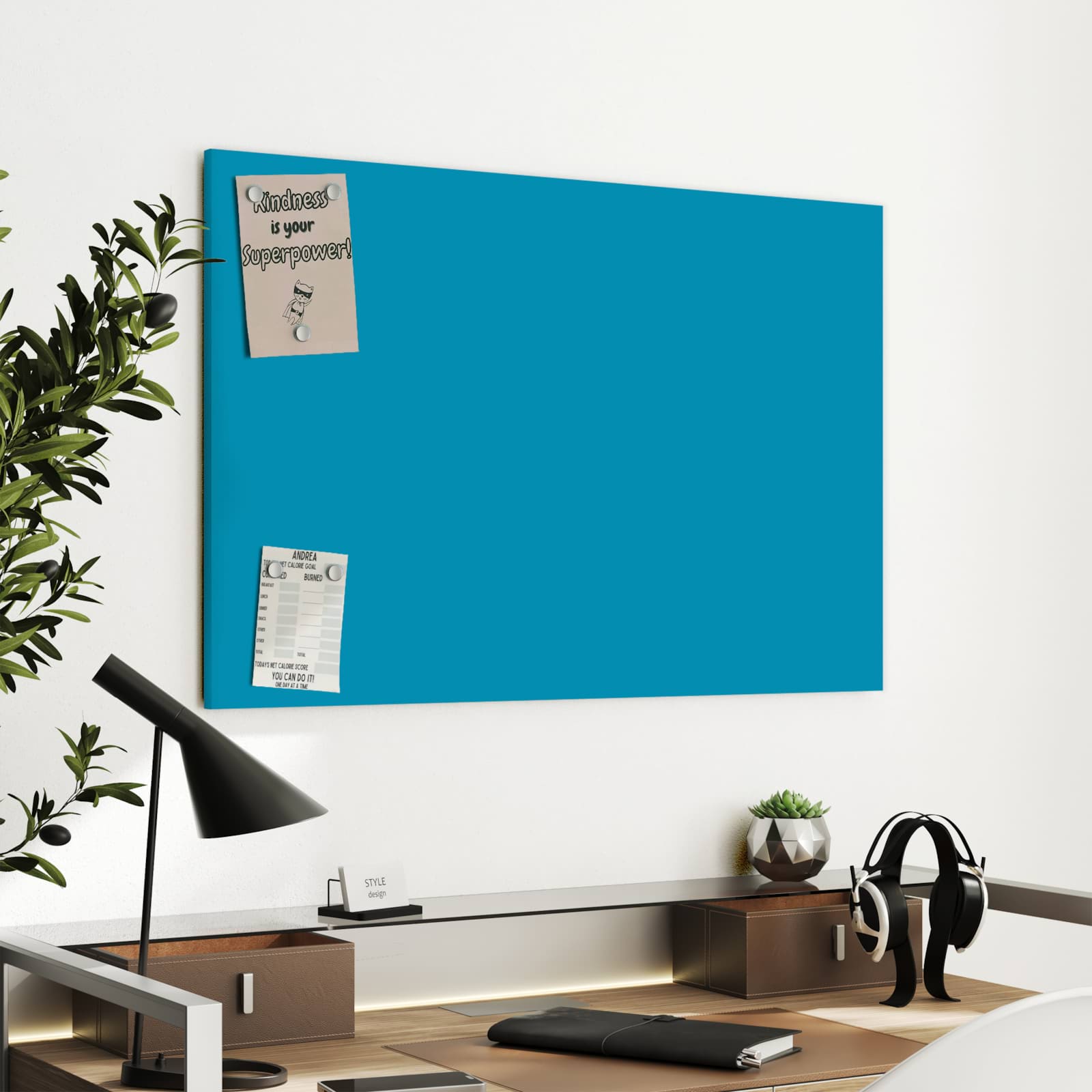 Magnetická tabule Tyrkysový Pozadí A 90 × 60 cm