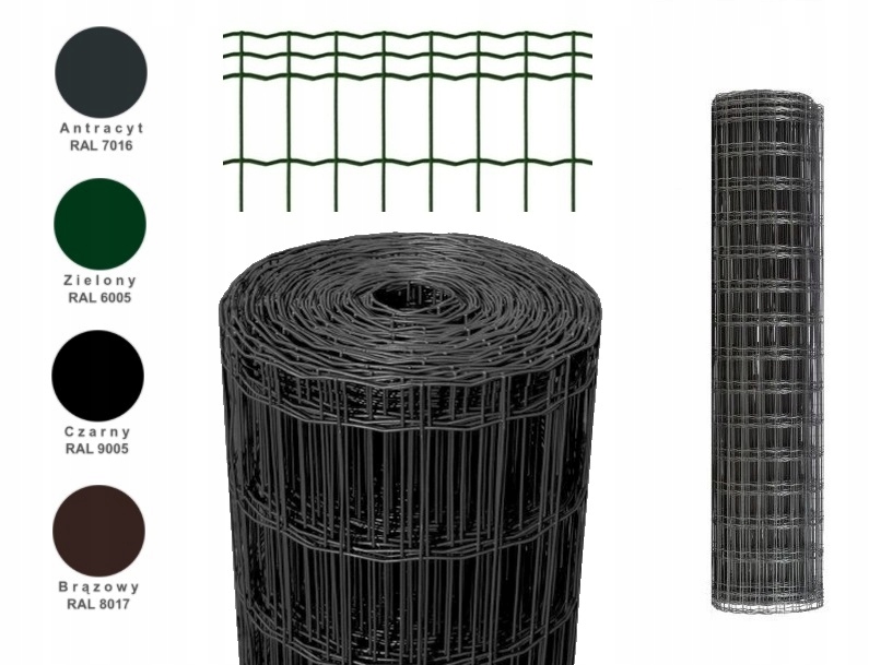 SIATKA ZGRZEWANA 100x50 mm / 1,5M ROLKA 20m RÓŻNE KOLORY