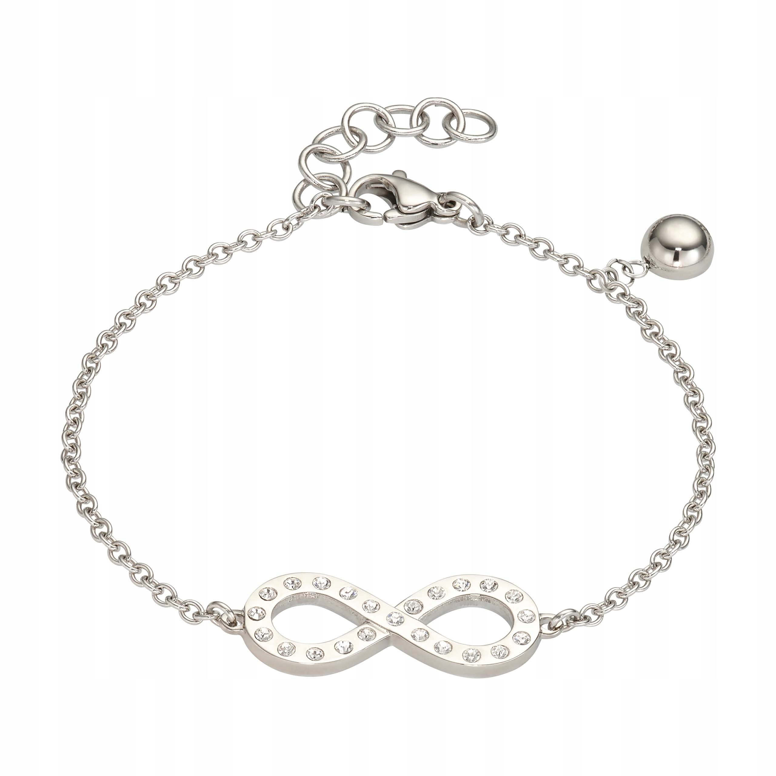 Magnetický náramek Znamení nekonečna s krystaly Ocel