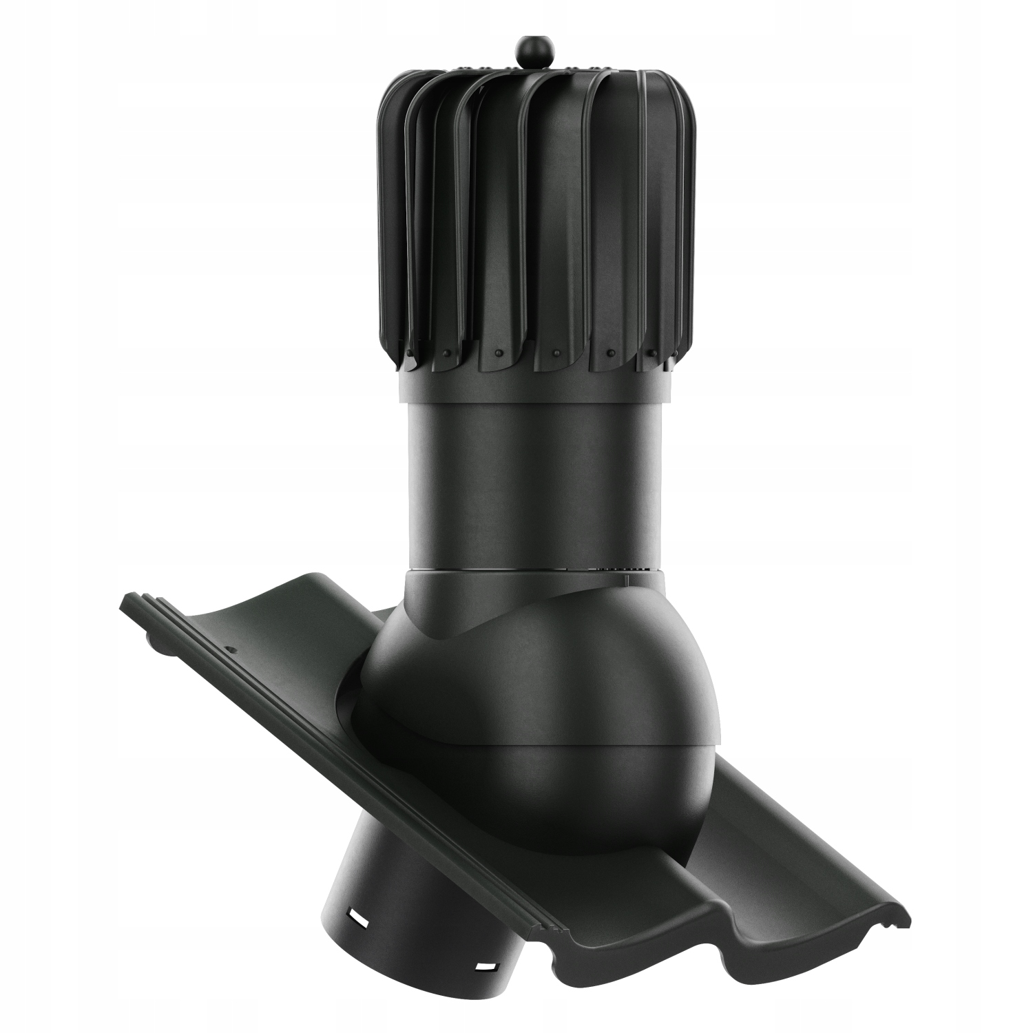 Otočný podélný větrací komín ⌀125 střešní tašky Moravska Hodonka Grafitový