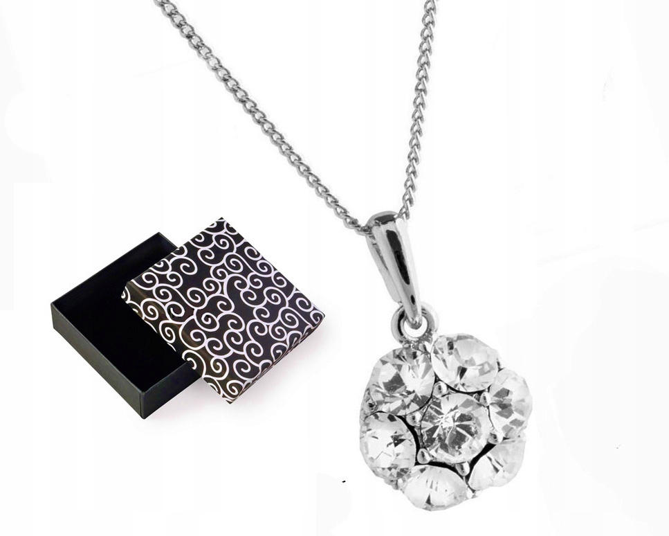 

Srebrny Łańcuszek Naszyjnik Swarovski Colibra