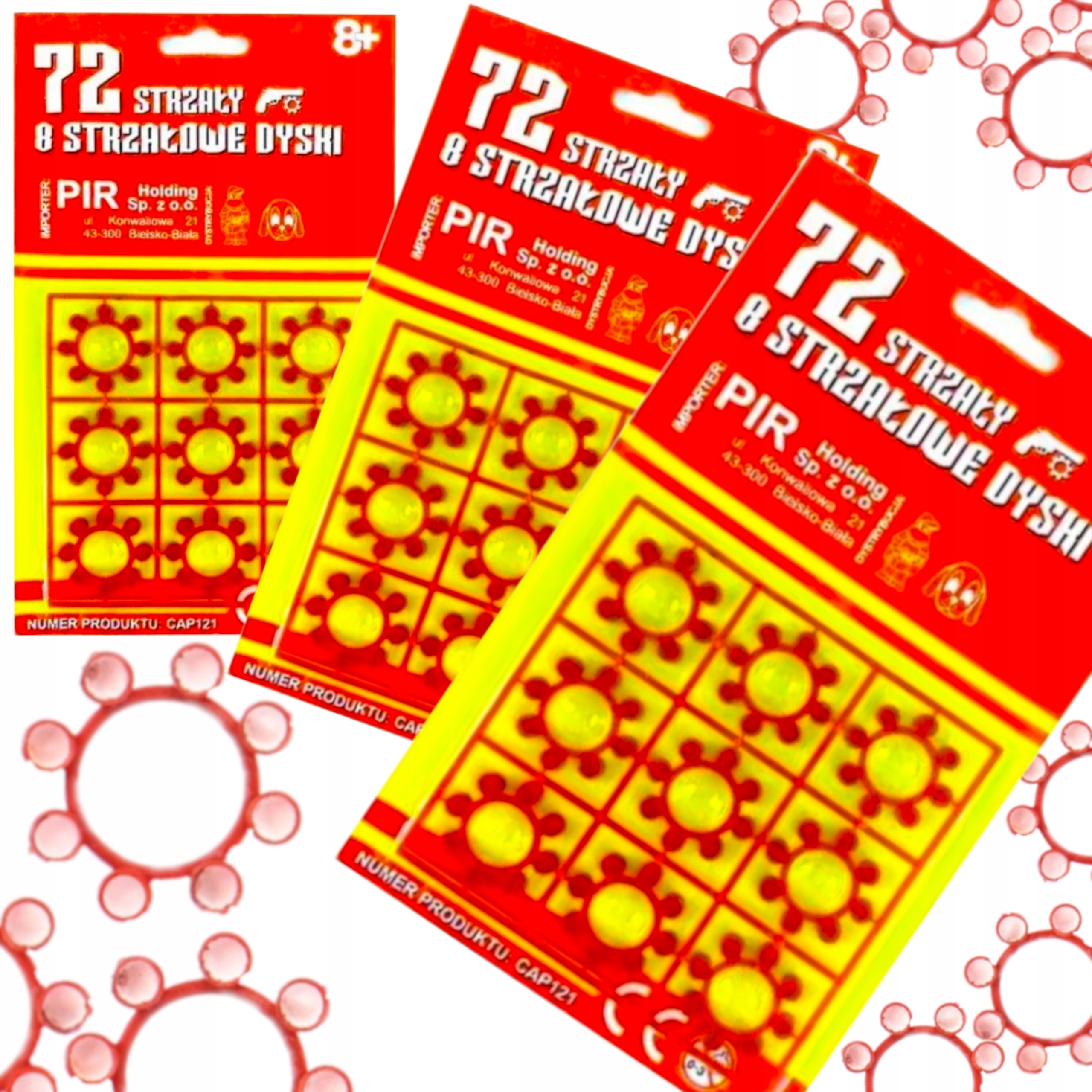 

3x Kapiszony Spłonka Naboje Dyski 216szt /pistolet