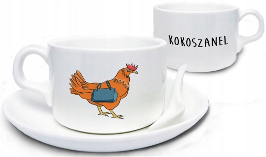 

Zabawna filiżanka kura kokosanek kokoszka