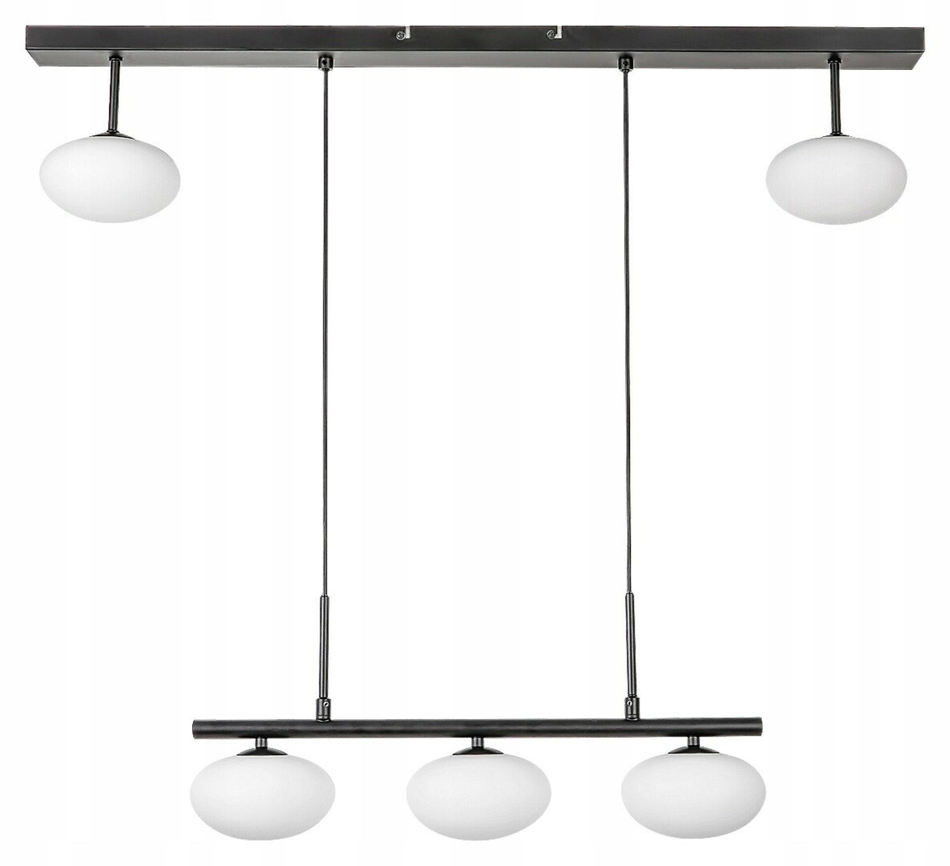 Dizajnové závesné svietidlo Rabalux Calista 5x G9 čierne, dĺžka 89 cm