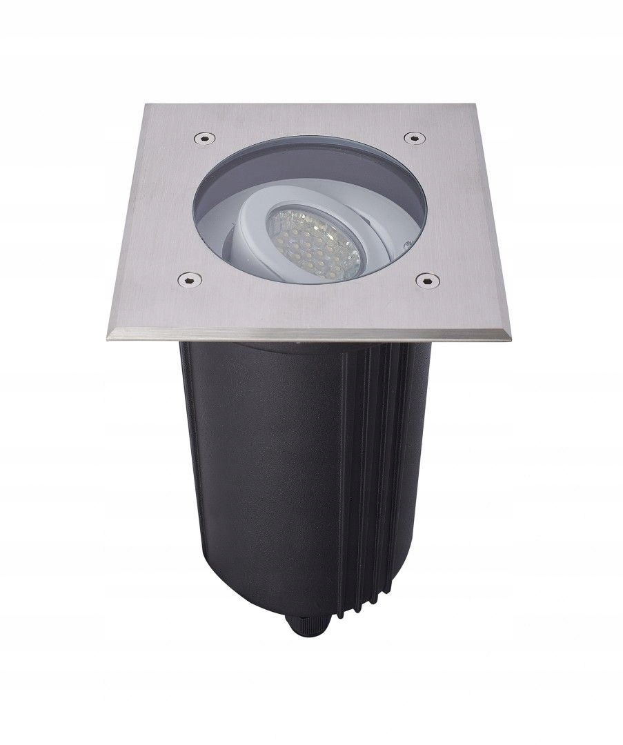 Lampa zemní nájezdová 15 cm nastavitelná stříbrná čtverec IP67 Su-ma