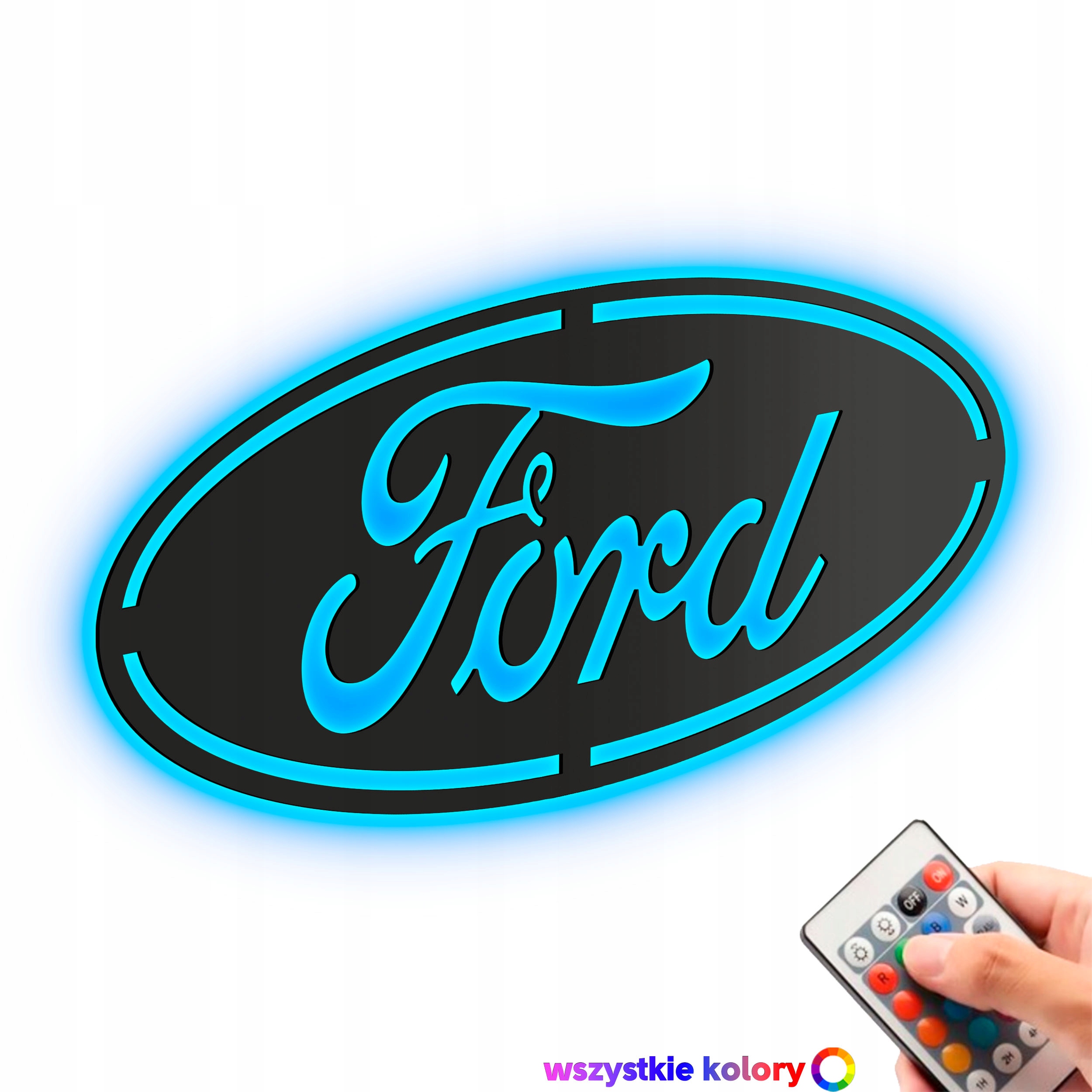 Dřevěný 3D obraz Logo Ford Nástěnná Dekorace Dárek Noční Lampa Led