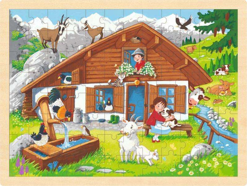 

Drewniane Puzzle Alpy 96 el. Układanka Goki