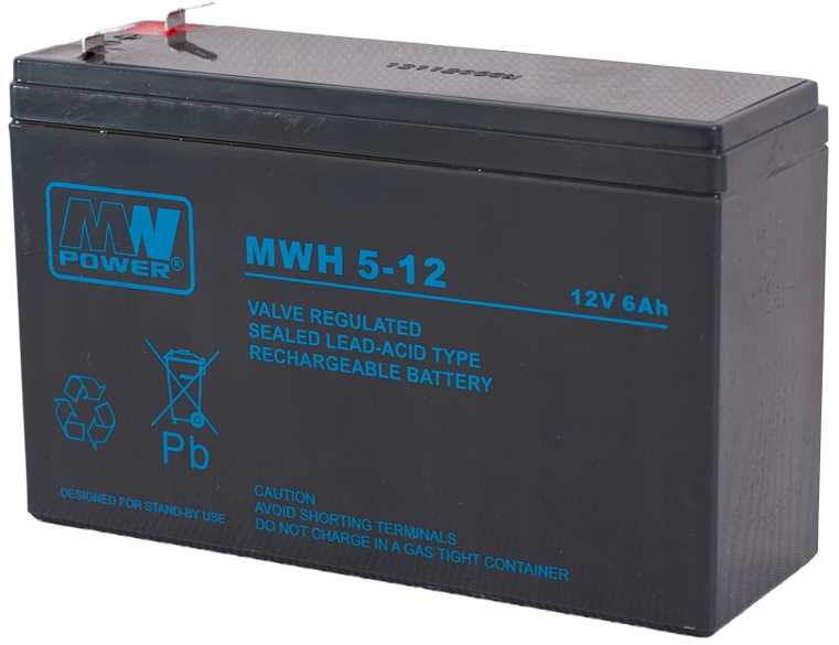 

Akumulator Bateria Agm Power Mwh 6 Ah 12 V 5-12