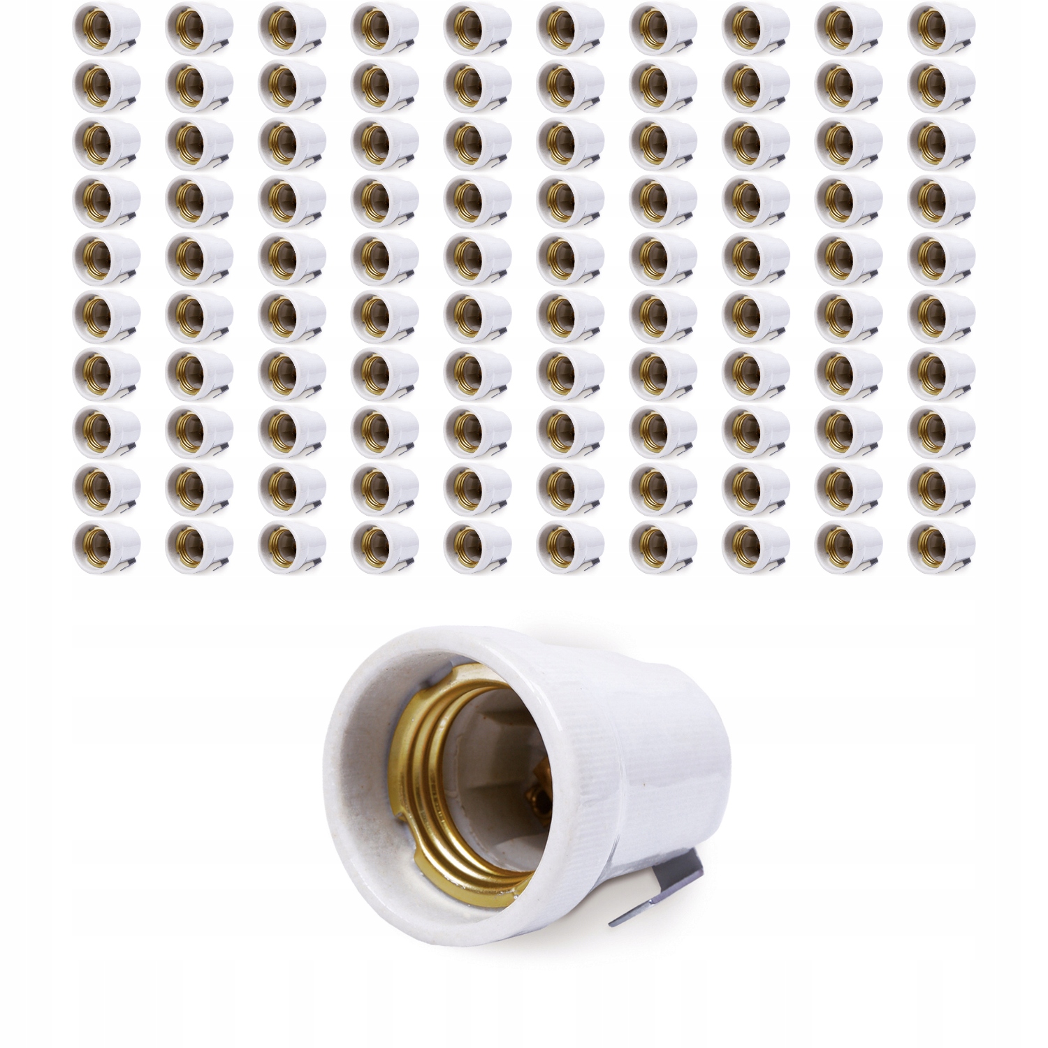 100x Keramická objímka Holder pro patici E27 Set