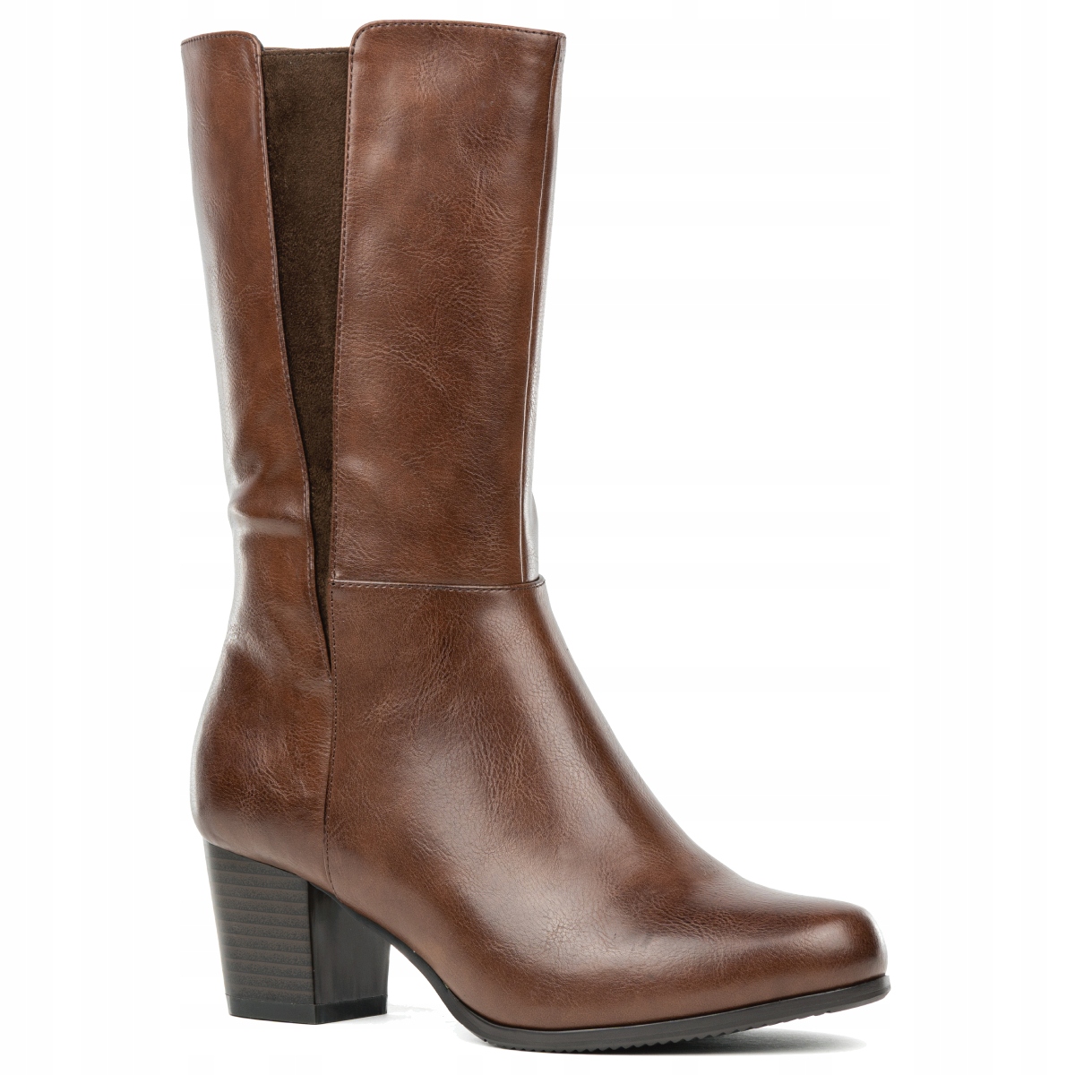 Kozačky na podpatku elegantní, Zateplené, měkké, stabilní Zip Wojtyłko 36