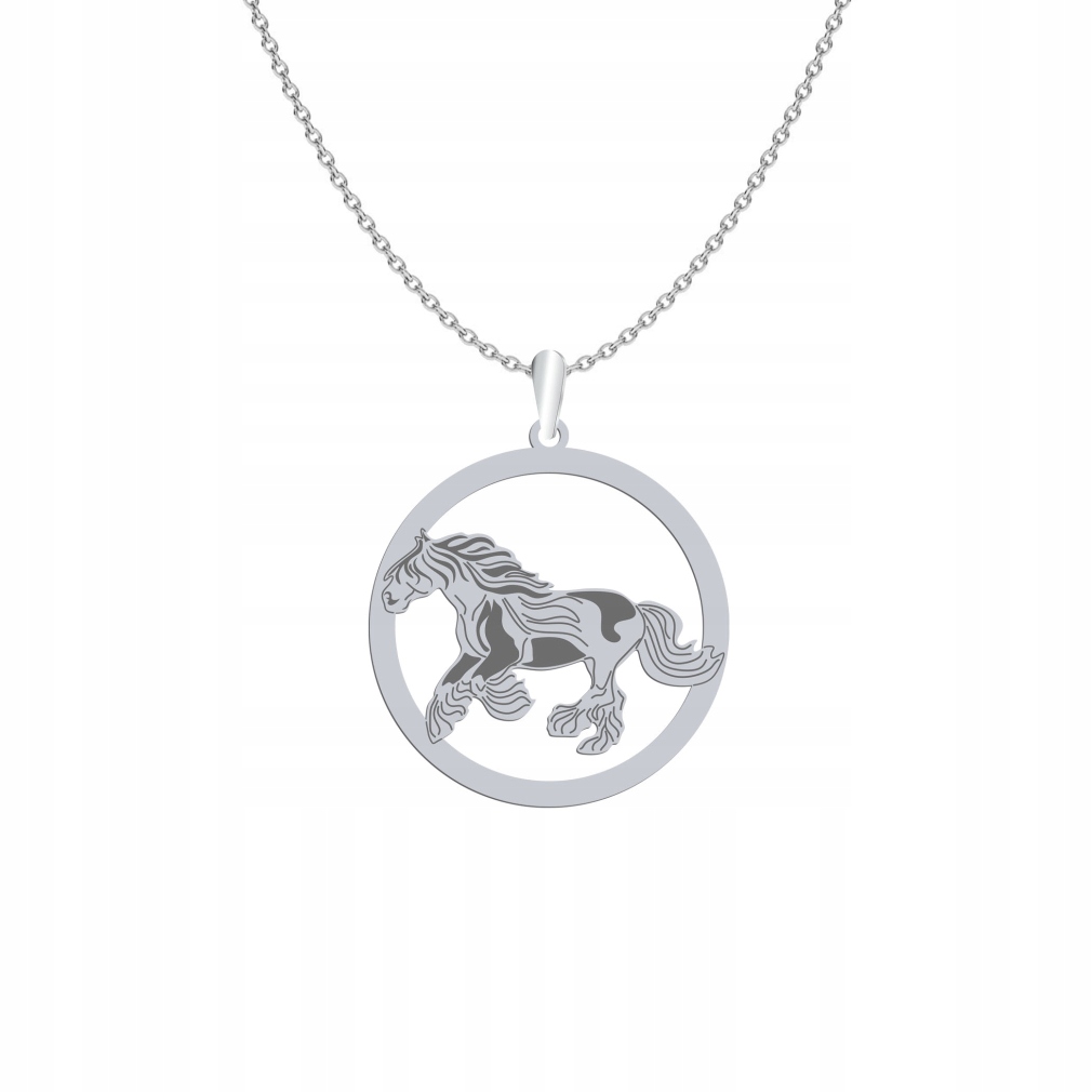 Stříbrný náhrdelník s koněm Tinker 925 Řetízek Šperky Dárek Gravírování