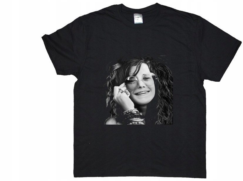 

Męska Czarna Koszulka Janis Joplin z4a