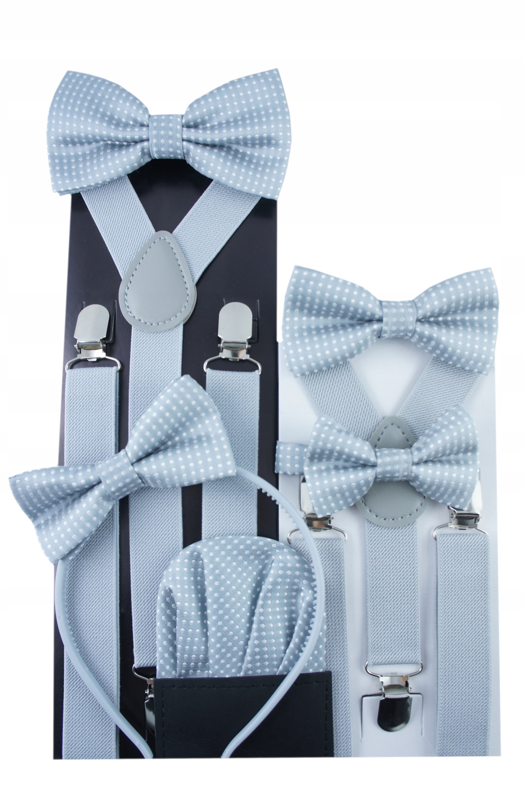 Szara Poszetka gotowa do marynarki kieszonki GROSZKI Materiał dominujący poliester