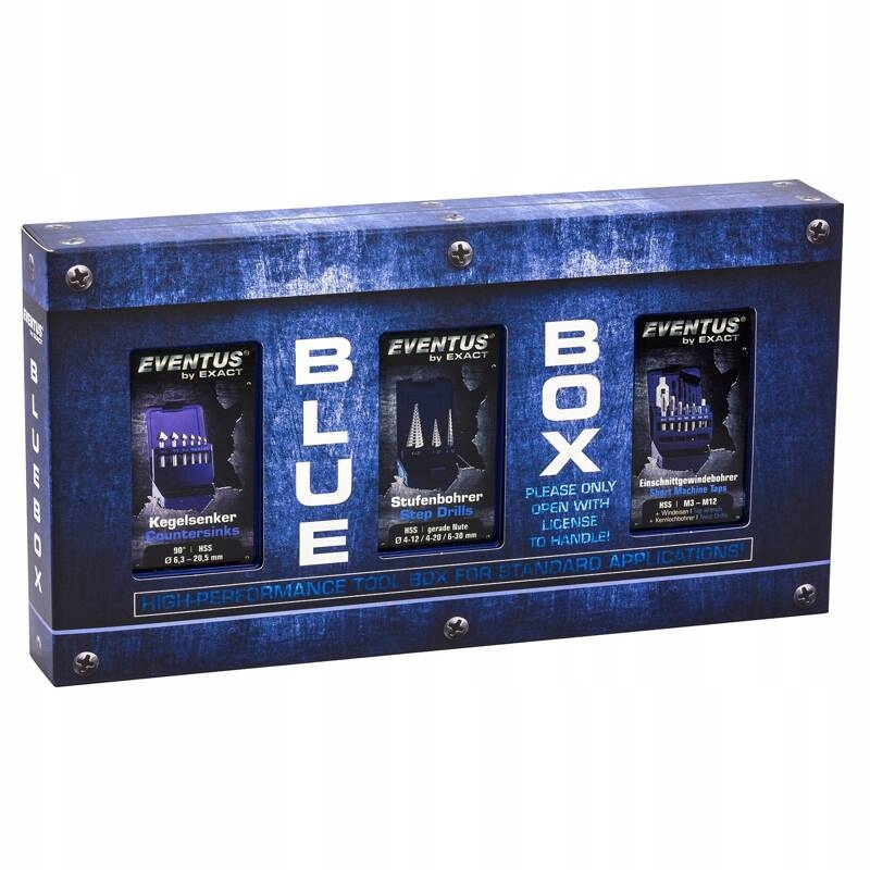 ZESTAW WIERTEŁ BLUE BOX EXACT WIERTŁA+ GWINTOWNIKI+ POGŁĘBIACZE 70613