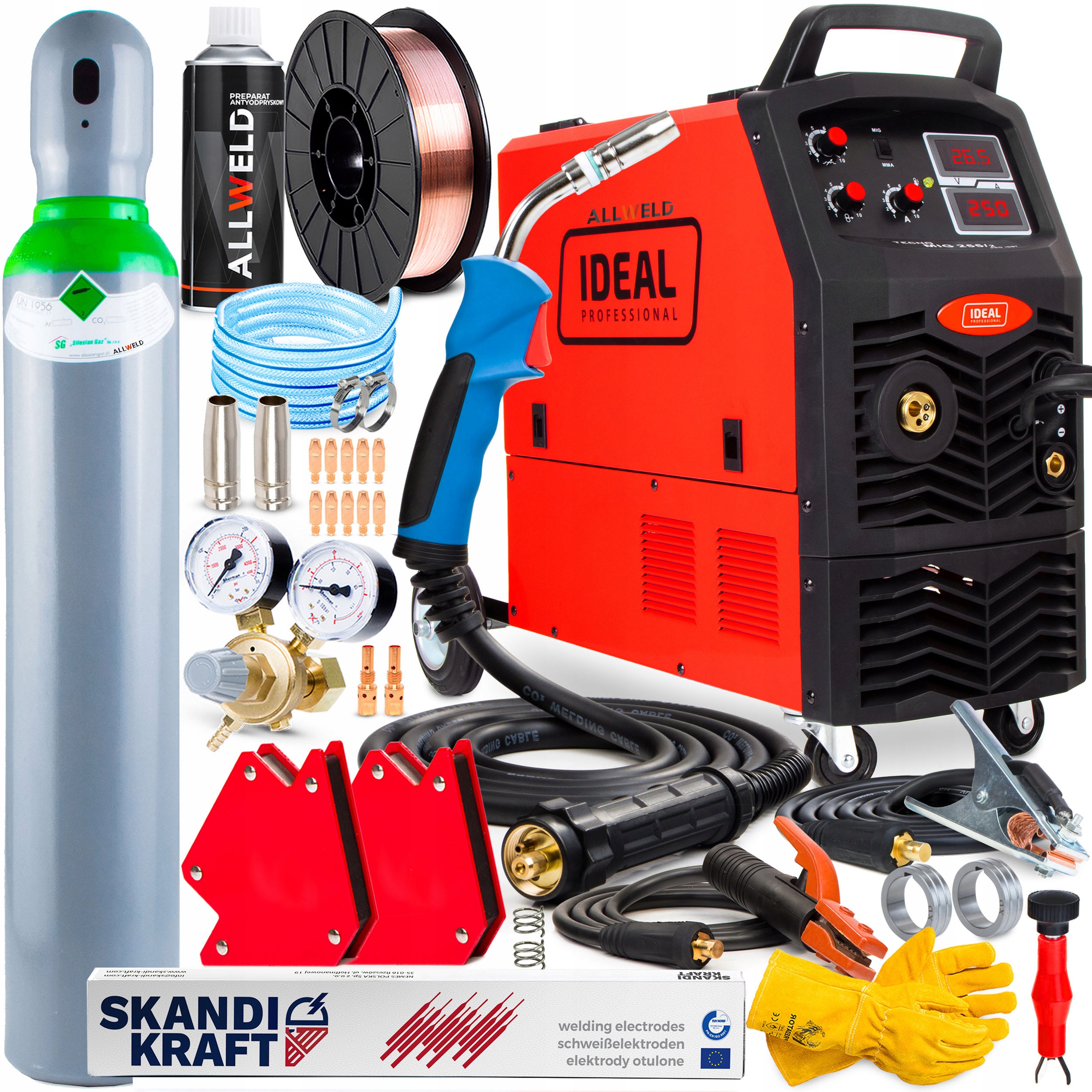 Svářečka Migomat Ideal Tecno Mig 255 Mag Mma Flux 250A 230V 400V Igbt Alu