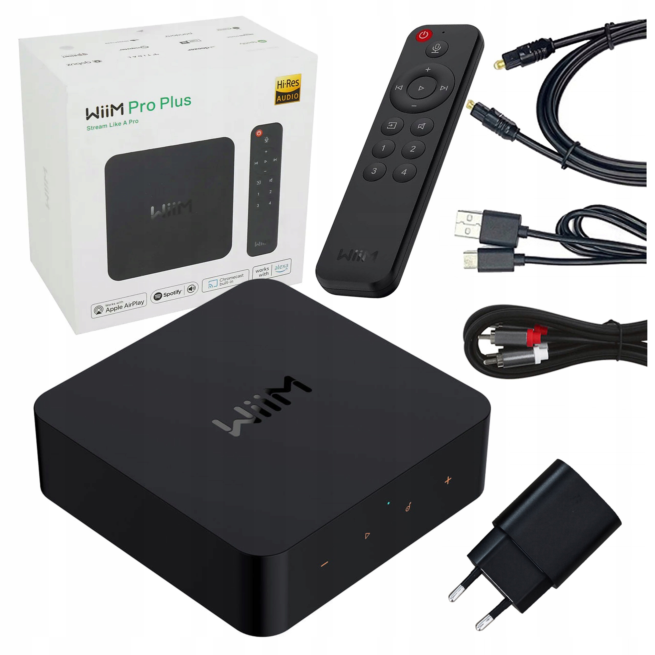 WIIM PRO PLUS ODTWARZACZ SIECIOWY BLUETOOTH 5.1 SPOTIFY TIDAL ZESTAW +PILOT