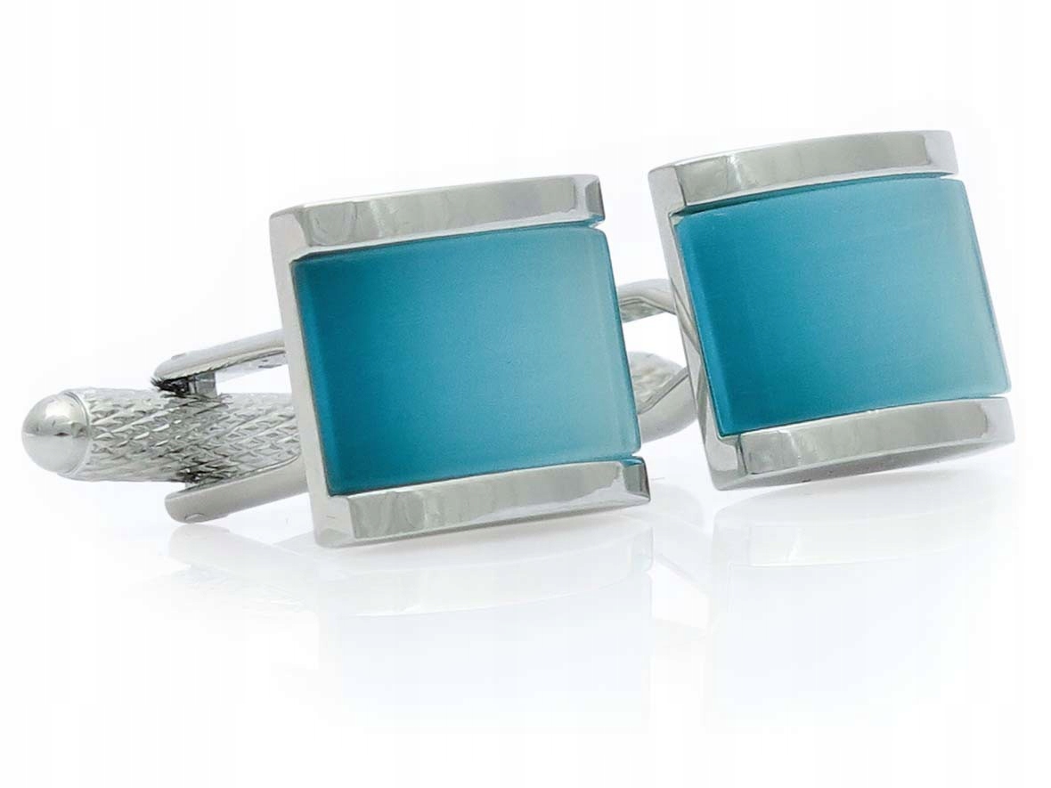 

Srebrno-błękitne spinki do mankietów A248