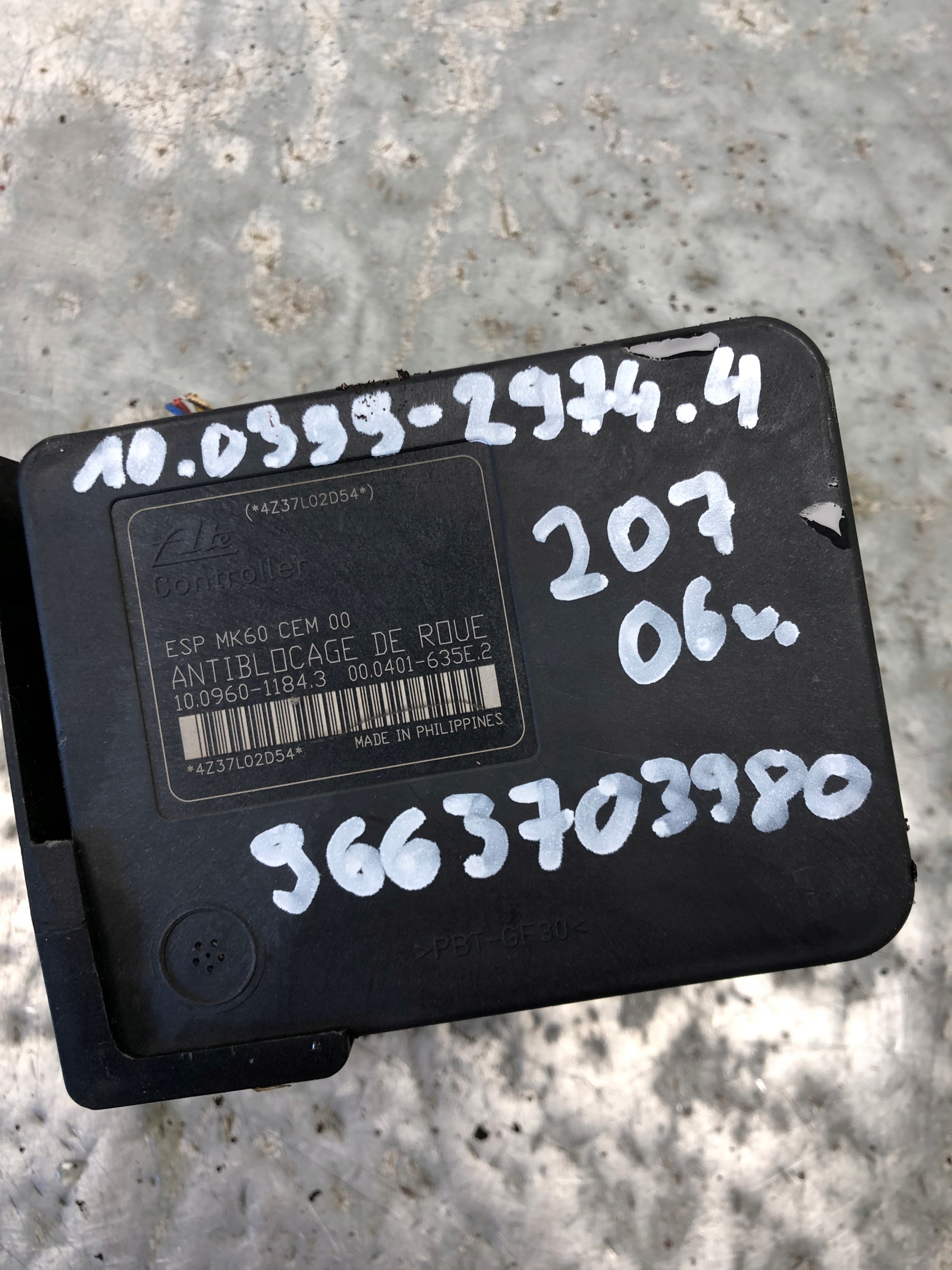 Pompa ABS PEUGEOT 207 9663703980