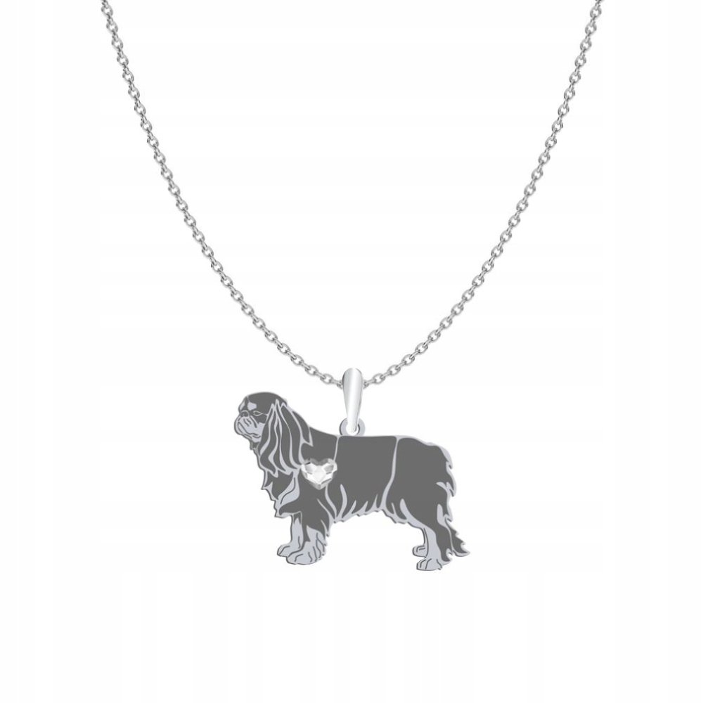 Stříbrný náhrdelník s pejskem King Charles Spaniel 925 Dárek Gravírování Bonus