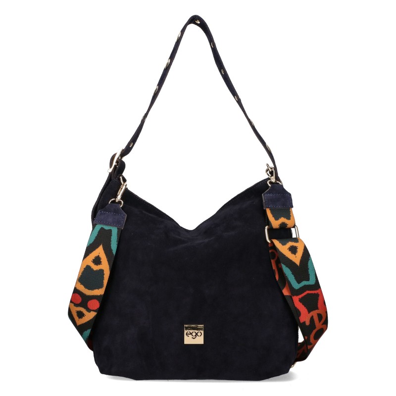Dámská kabelka Ego Semišová velká A4 ES0289IN Barevný Pásek Crossbody