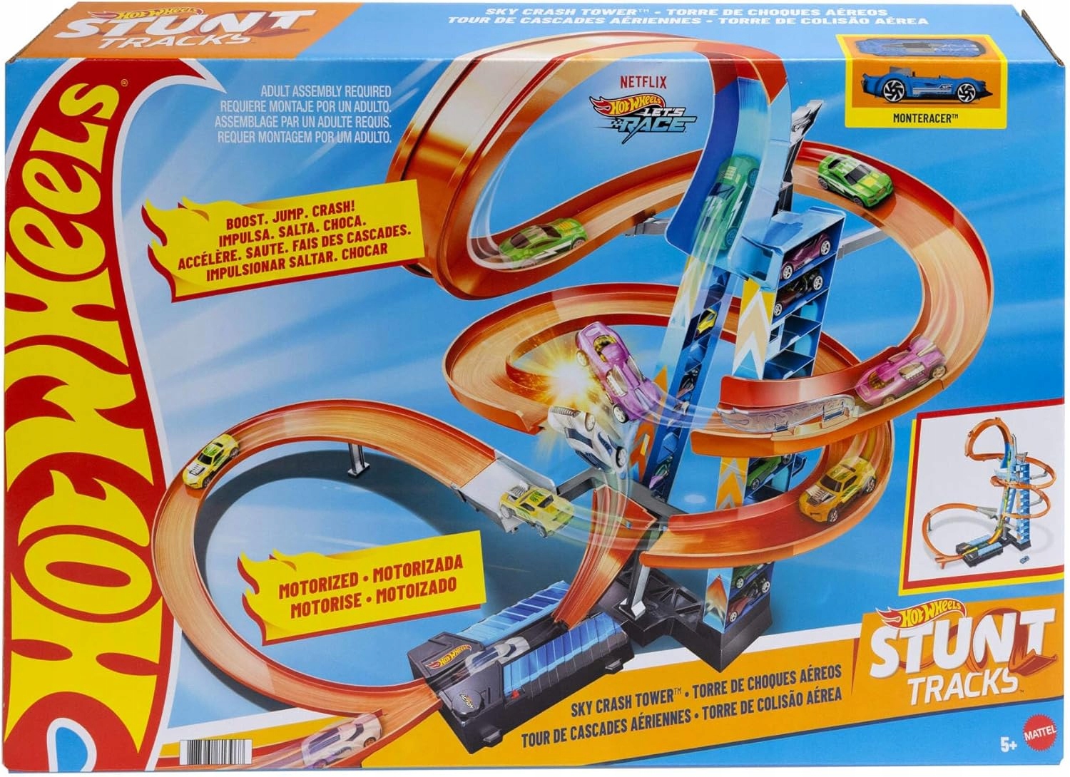 Hot Wheels Zestaw Wieża podniebne kraksy tor samochodowy+ autko GWT39