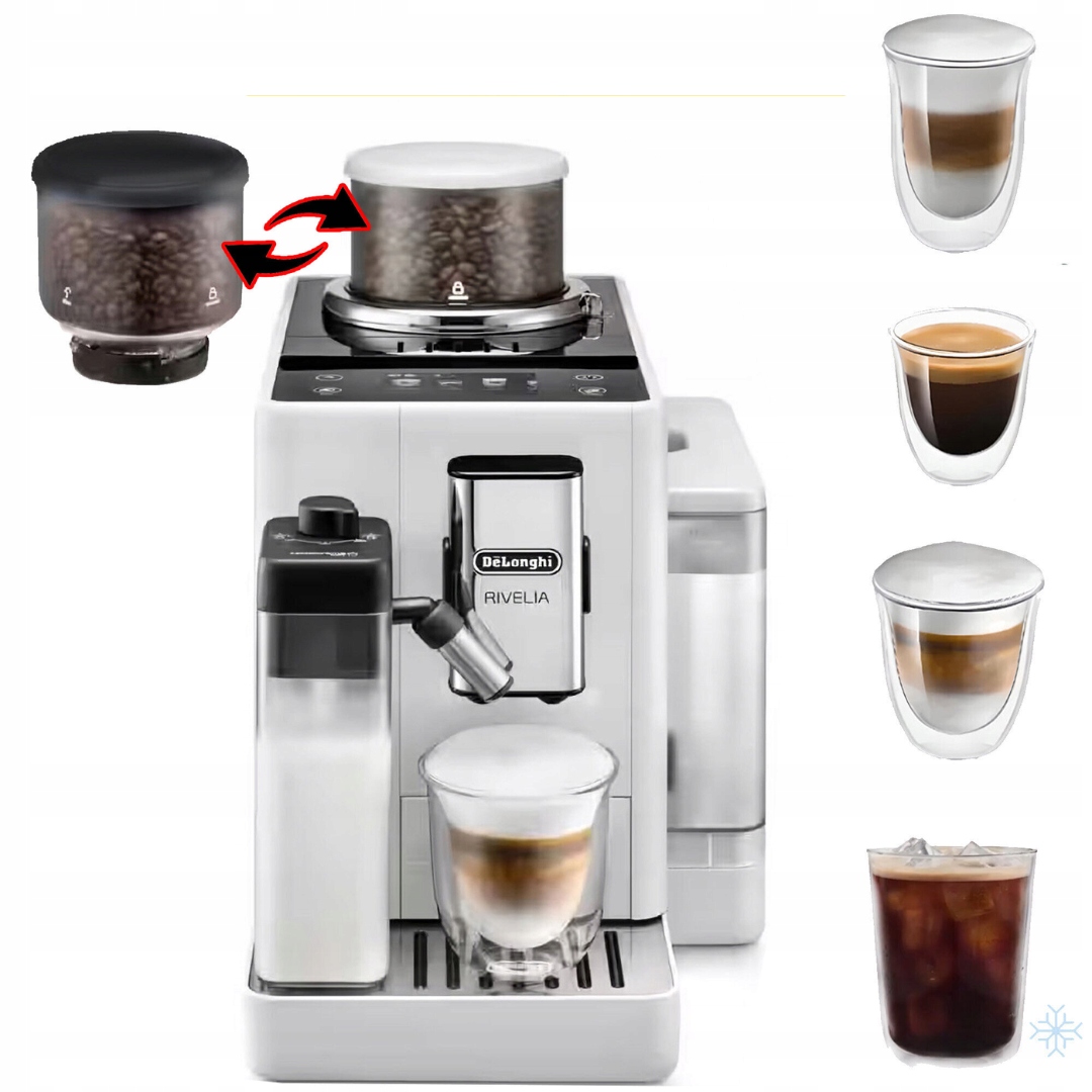 DE'LONGHI Rivelia Ekspres Ciśnieniowy LatteCrema 16 Napojów Biały — miniatura 13