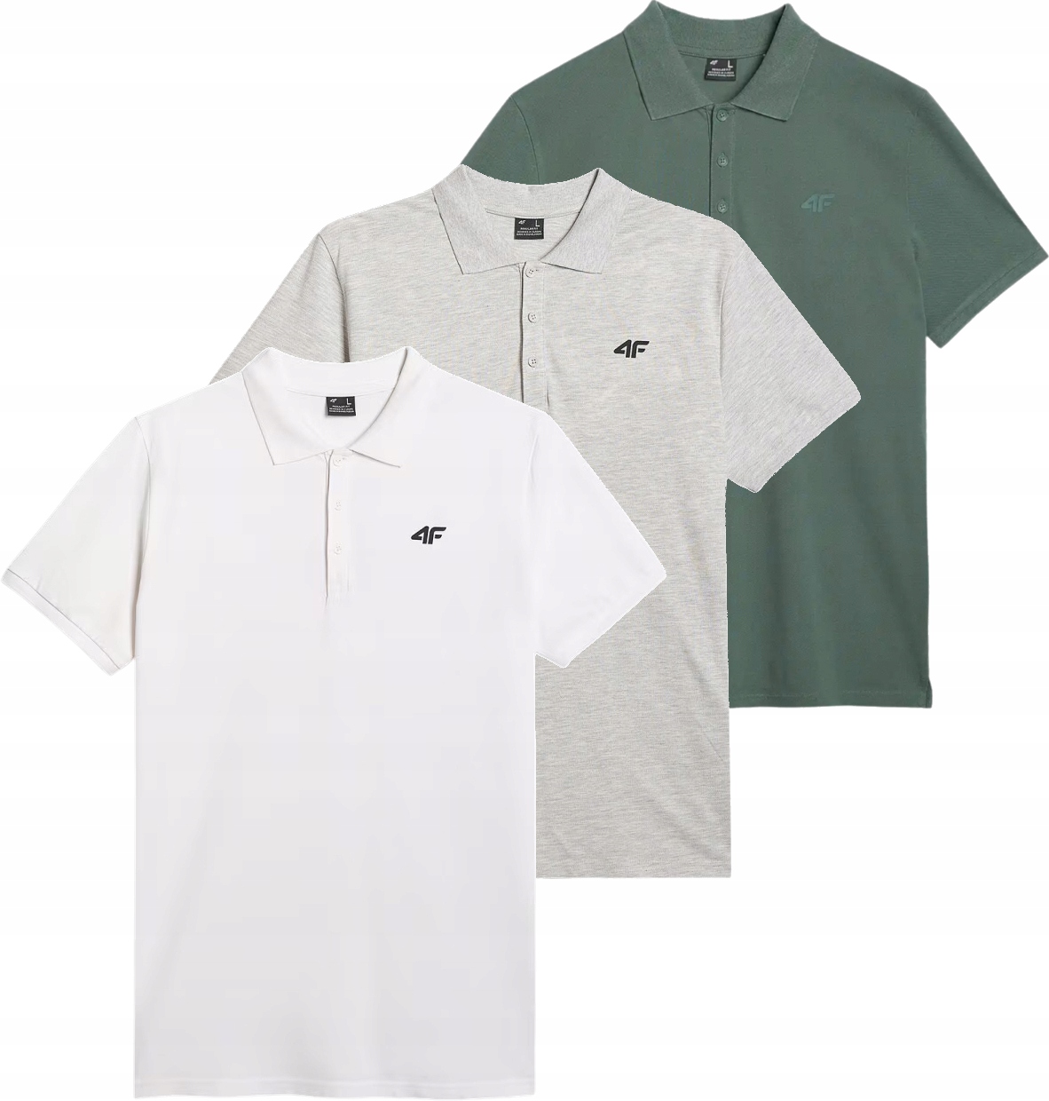 Sada polo triček 4F pánská polokošile 3-balení PTSM366/555 10S+27M+41S S
