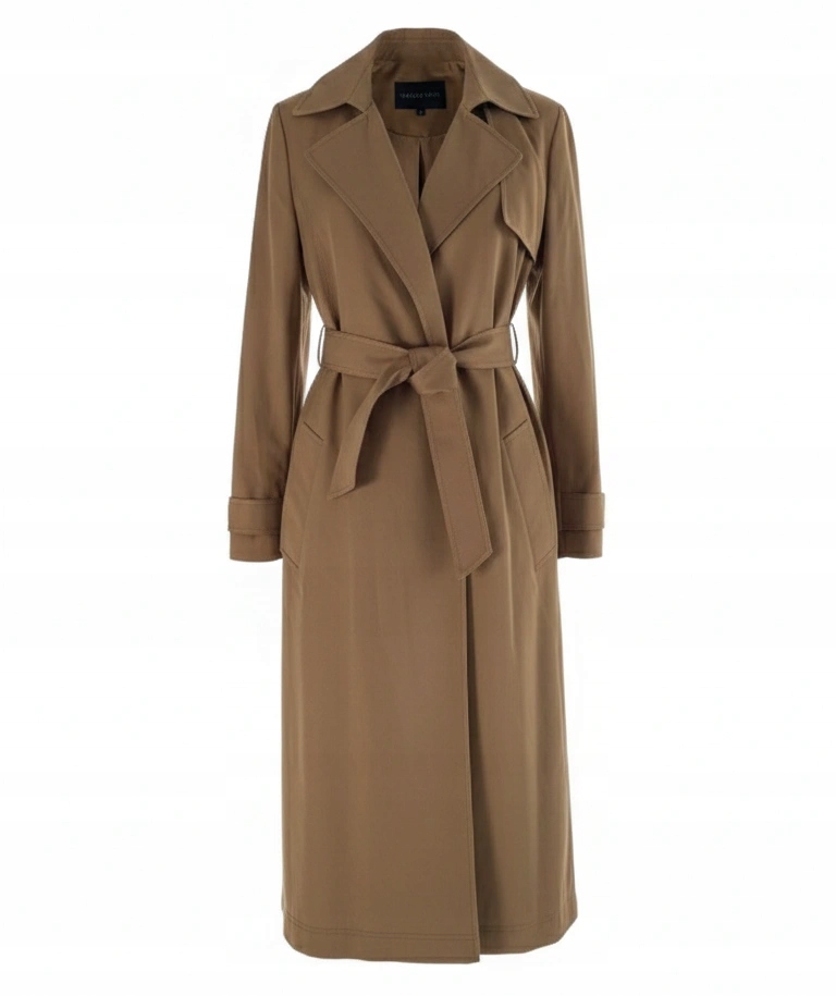 Dámský kabát Karen Millen dlouhý přechodový béžový elegantní vel.