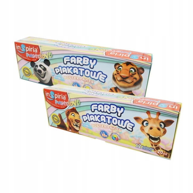 

Pastelove Farby Plakatowe 20ML 12 Kol. Inspiria
