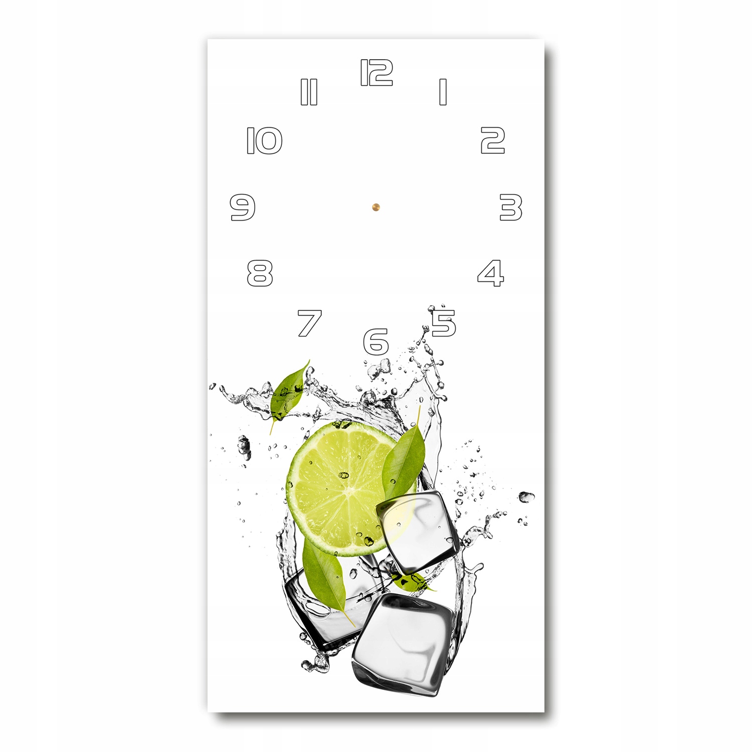

Zegar szklany ścienny Limonka i lód 30x60 pionowy