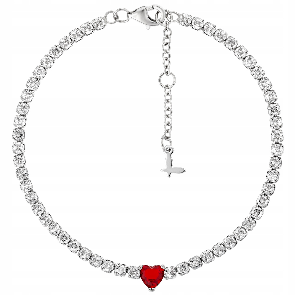 Bransoletka Srebrna z Cyrkoniami Serce Ślubna Srebro 925 Sadva