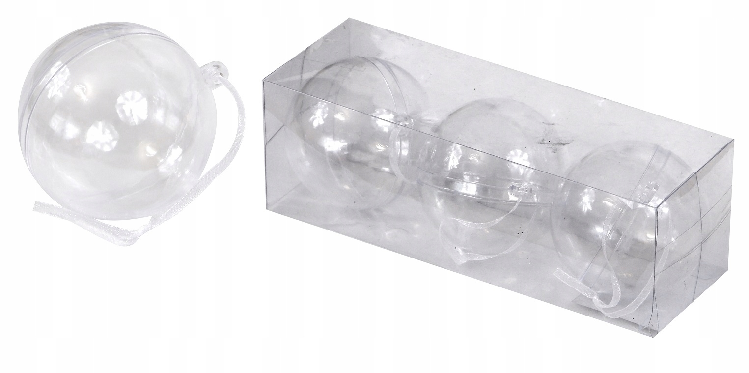 

3X Bombka Akrylowa 6CM Bombki Kula Kule Otwierana