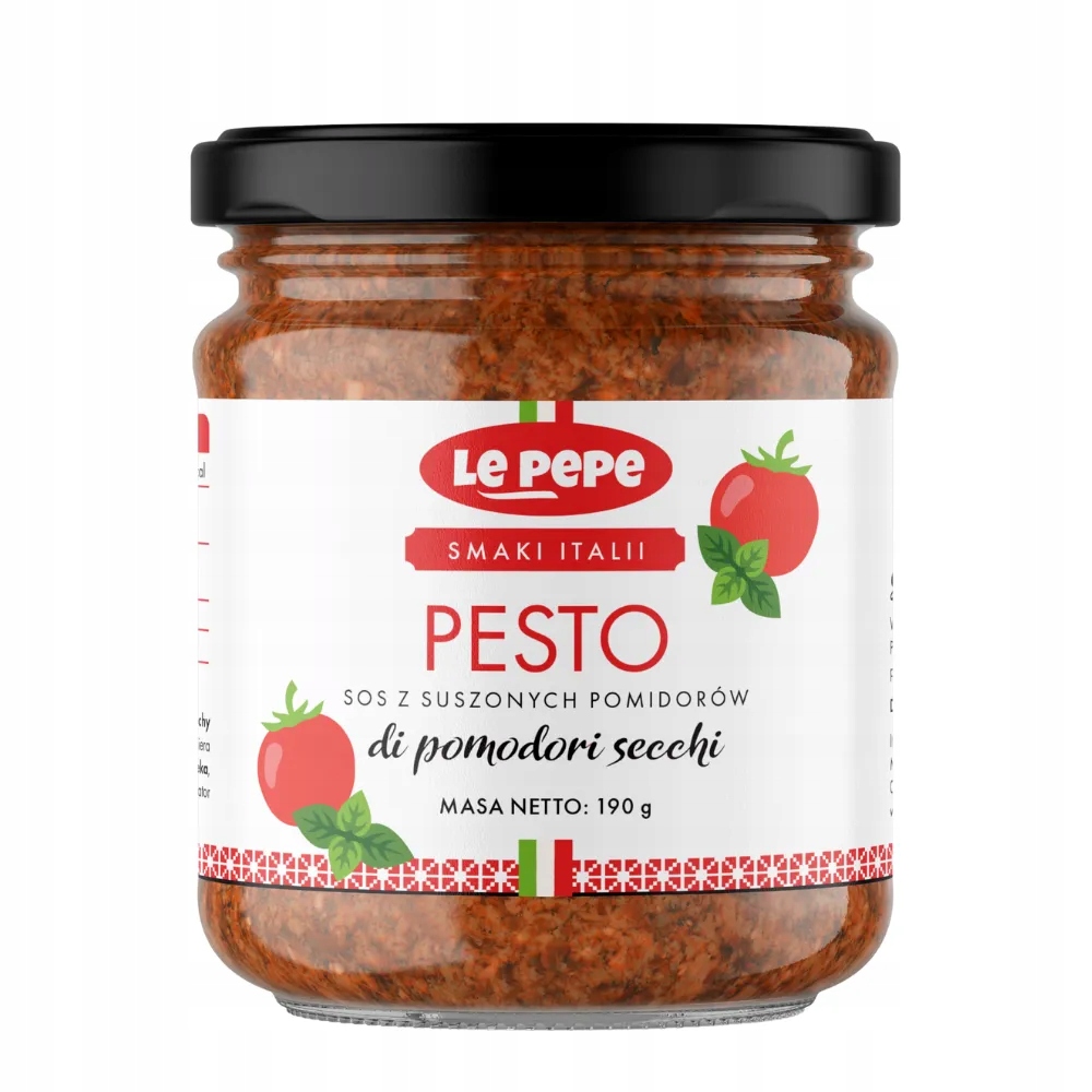 6 Sztuk Le Pepe Pesto 190G Sos Z Suszonych Pomidorów Czerwony