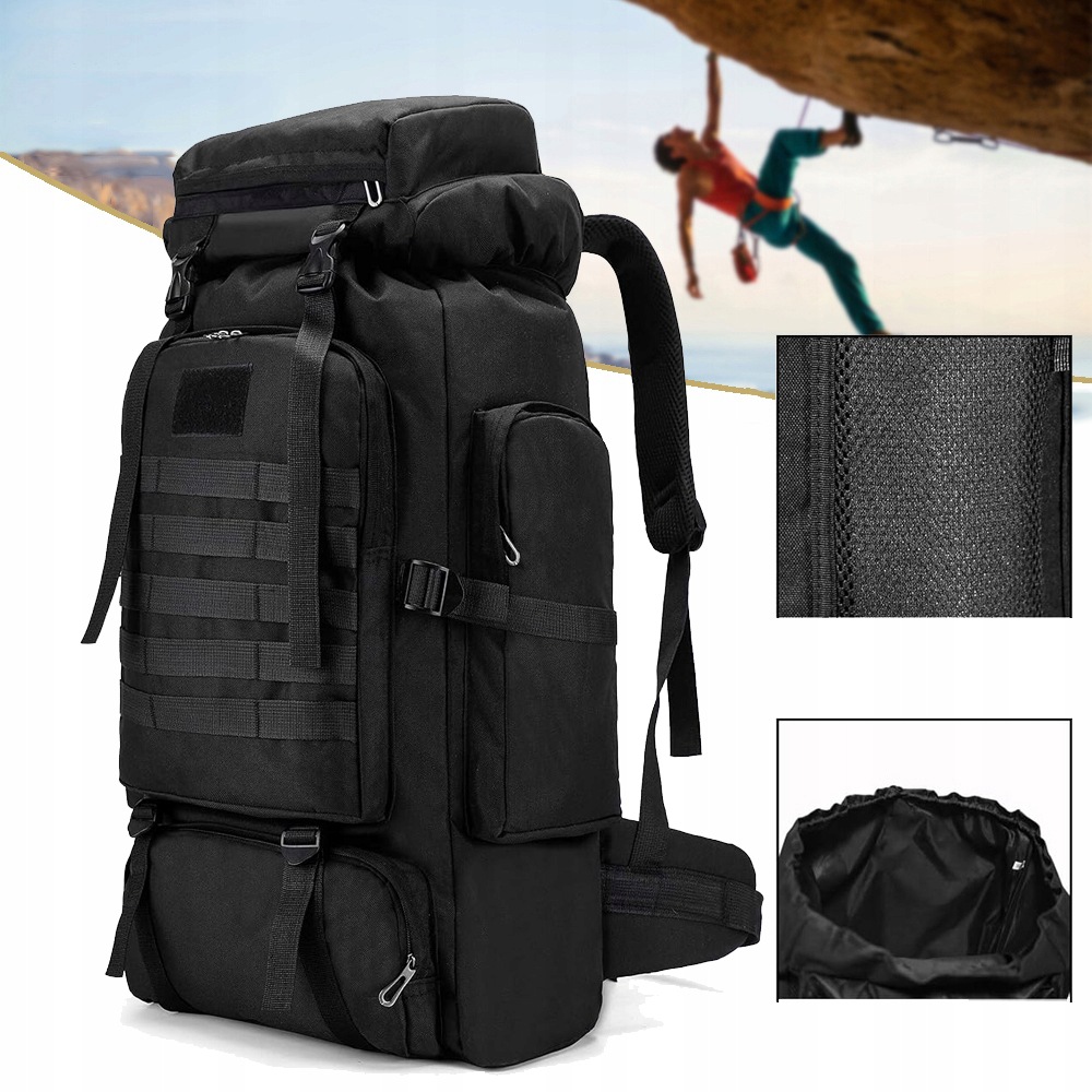 Outdoorowy Plecak Wojskowy, Wojskowy Plecak Taktyczny 75L, Plecak Roboczy