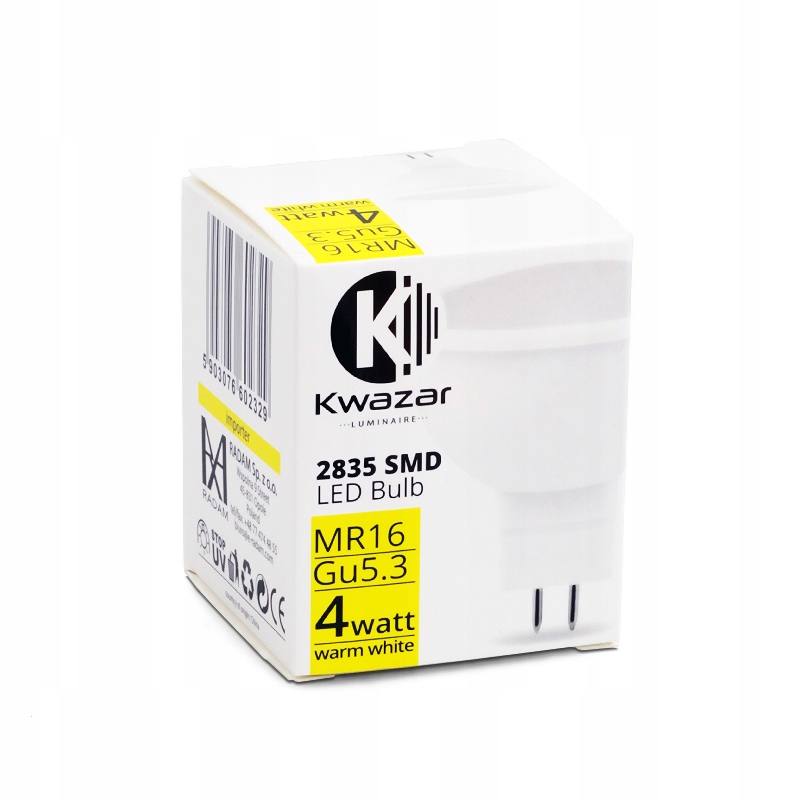 10 x Żarówka LED 2835 SMD MR16 12V 4W=35W b.ciepła Rodzaj gwintu GU 5.3