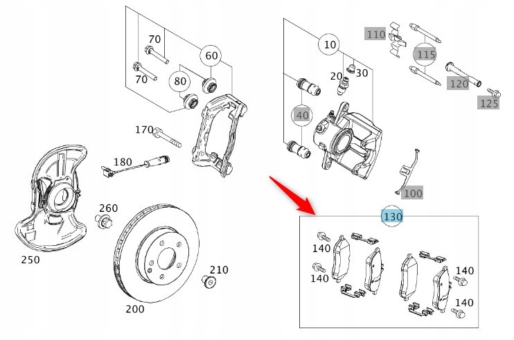Přední Brzdové Destičky Mercedes A0004201005