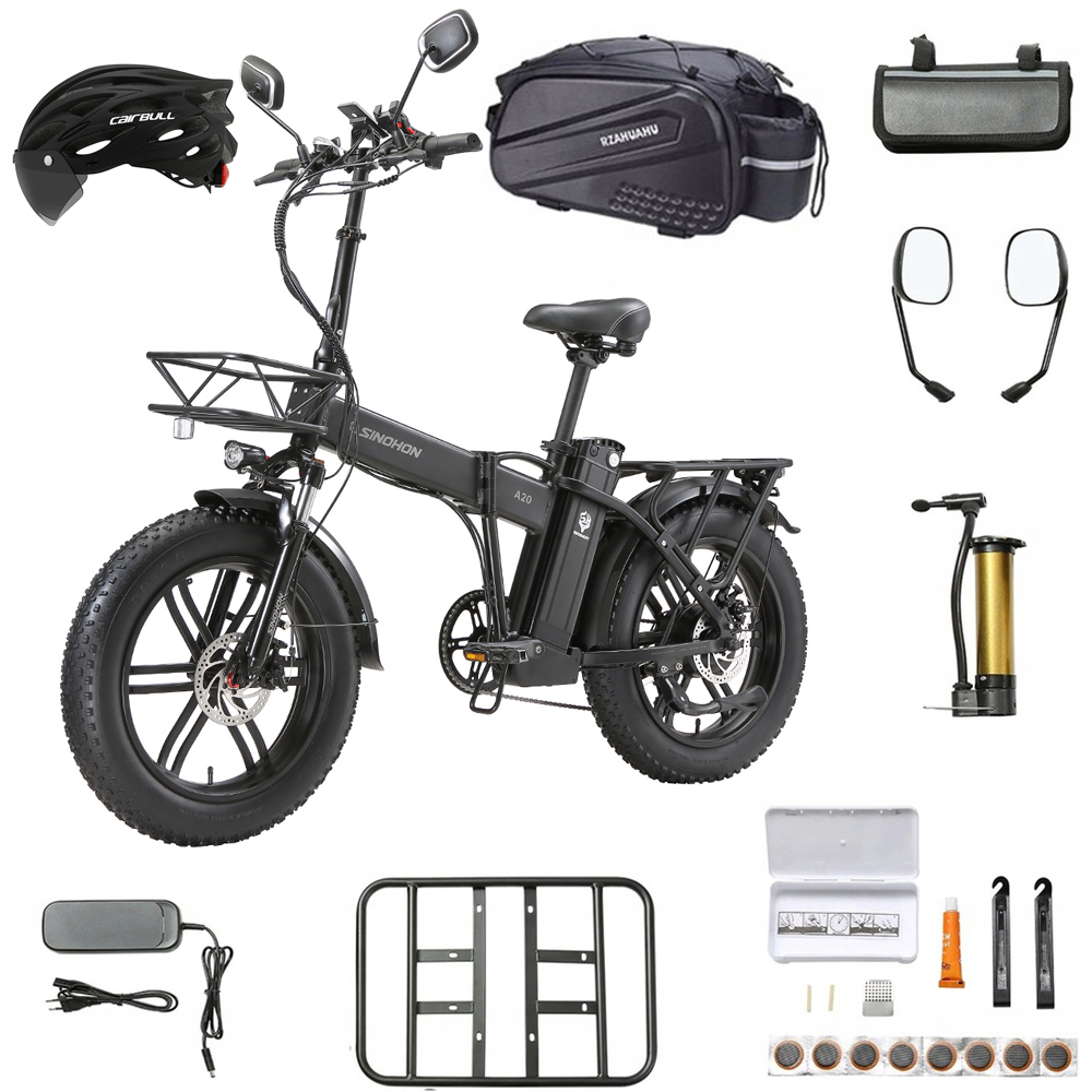 Pojazd elektrický Sinohon A20 1000W 48V/22Ah 45km/h 20" SHIMANO-7S Z Tacką