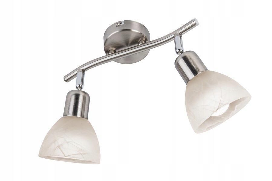 Stropní Svítidlo dvěma reflektory Daytona 2 saténové mléčné stínidlo