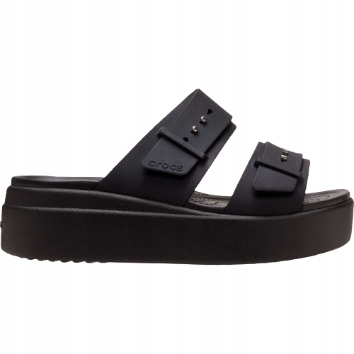 Dámské nazouváky Crocs Brooklyn Buckle Low Wedge 37.5 w7 Černé