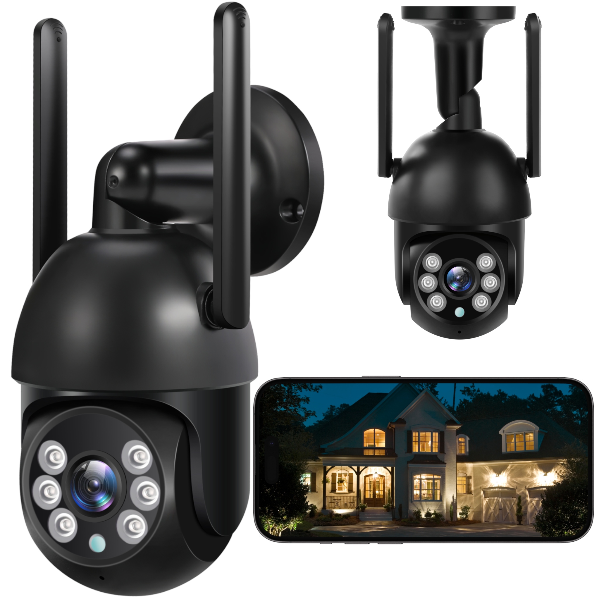 Kamera IP WiFi SMART Zewnętrzna Obrotowa ALARM 8MPX Detekcja Ruchu 4X ZOOM Kod producenta OBROTOWA KAMERA IP WIFI MONITOROING ALARM SD