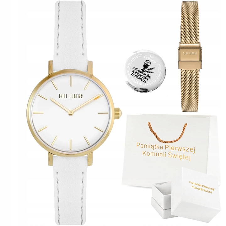 Dívčí K Prvnímu Svatému Přijímání hodinky Paul Lorens se dvěma řemínky a S Gravírováním