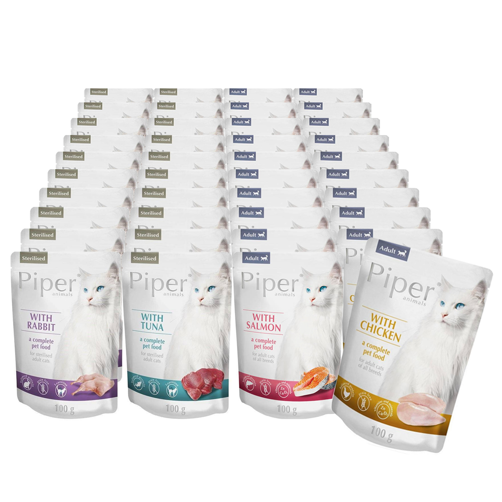 Piper Mokré krmivo pro kočky Mix chutí 40 x 100 g